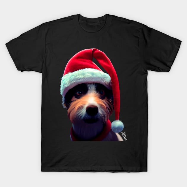 Christmas Cute dog T-Shirt by extraordinar-ia